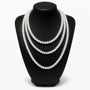 Long AAA Freshwater Pearl Necklace 69” Opera Length 8mm Strand Layered Classic